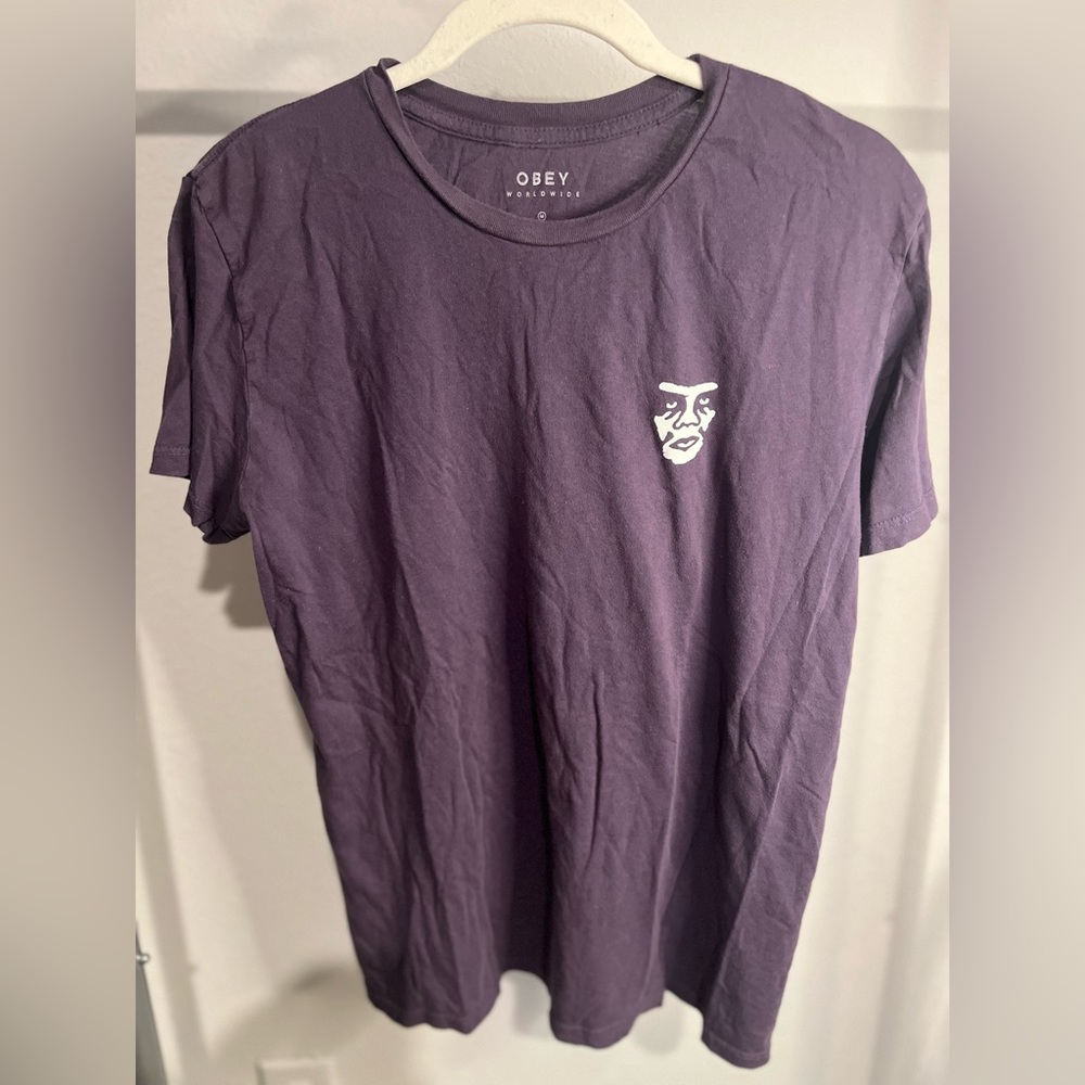 Zumiez OBEY TShirt Propaganda Womens Size Medium Graphic Purple Cotton Andre the